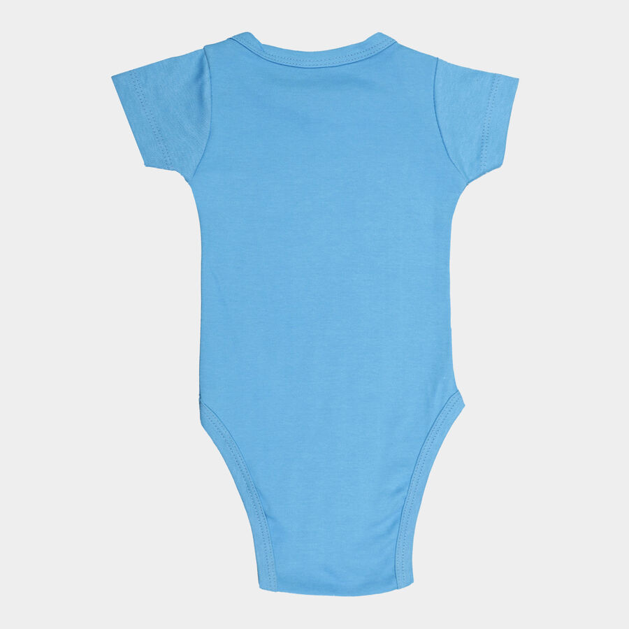 Infants Cotton Bodysuit, Mid Blue, large image number null