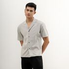 Men's Light Grey Cotton Regular Collar Casual Shirt, Light Grey, small image number null