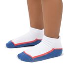 Boys' White and Blue Regular Fit Ankle Length Socks Pack of 2, सफ़ेद, small image number null