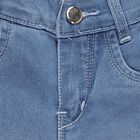 Girls' Light Blue Flared Fit Embellished Jeans, Mid Blue, small image number null