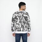 Men's Grey Crew Neck Printed Sweatshirt, Dark Grey, small