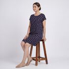 Women's Blue Sleeveless Casual Nighty, Navy Blue, small