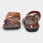 Men's Tan Toe-Loop Slip-On Sandals, टैन, small