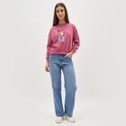 Women's Dusty Rose Pink Crew Neck Casual Sweatshirt, गुलाबी, small image number null