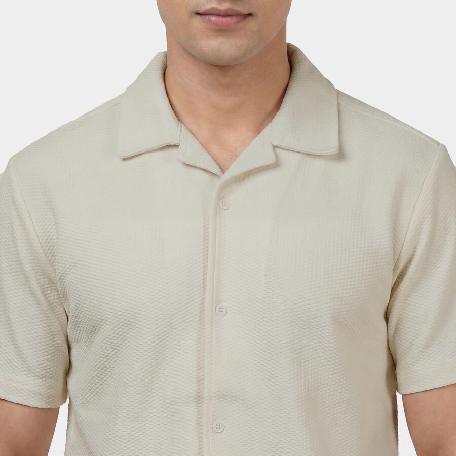 Men's White Classic Casual Shirt, White, large