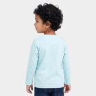 Boys Light Blue Cotton Blend Crew Neck Regular Boys T-Shirt, Light Blue, small
