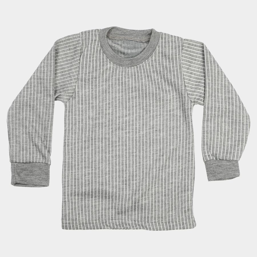 Boys Grey Long Sleeve Thermal, Melange Light Grey, large