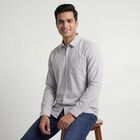 Men's Grey Regular Fit Casual Shirt, Light Grey, small