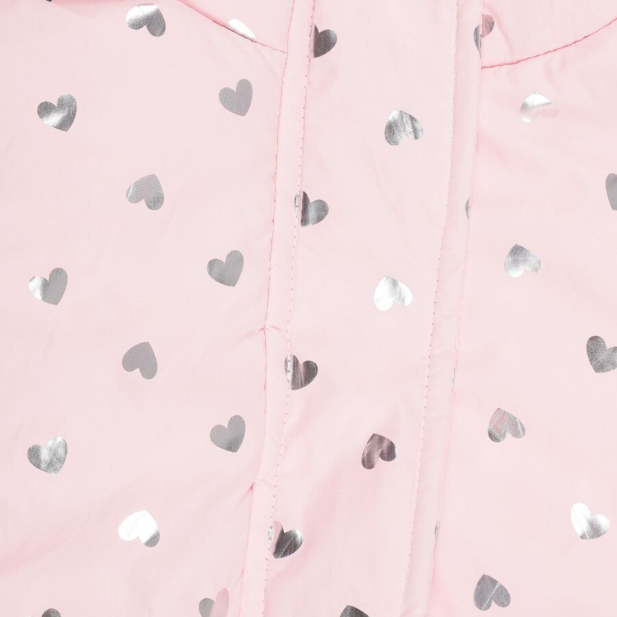 Infants Light Pink Hooded Casual Jacket, हल्का गुलाबी, large image number null