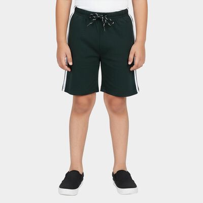 Boys' Dark Charcoal Black Regular Fit Casual Bermuda Shorts