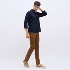 Men's Deep Midnight Navy Blue Full Sleeve Classic Casual Shirt, Navy Blue, small image number null