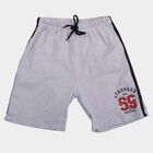 Boys Grey Regular Fit Casual Bermuda Shorts, Ecru Melange, small