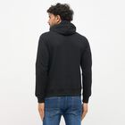 Men's Jet Black Hooded Neck Casual Sweatshirt, काला, small image number null