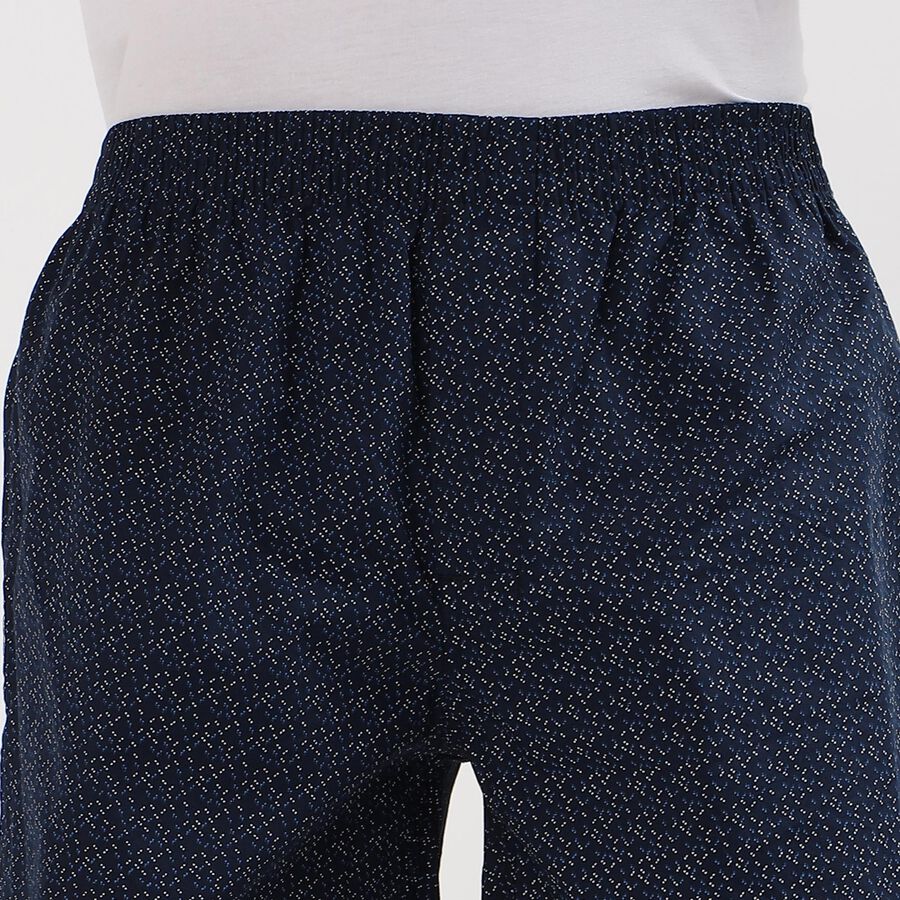 Men's 100% Cotton Boxers, नेवी ब्लू, large