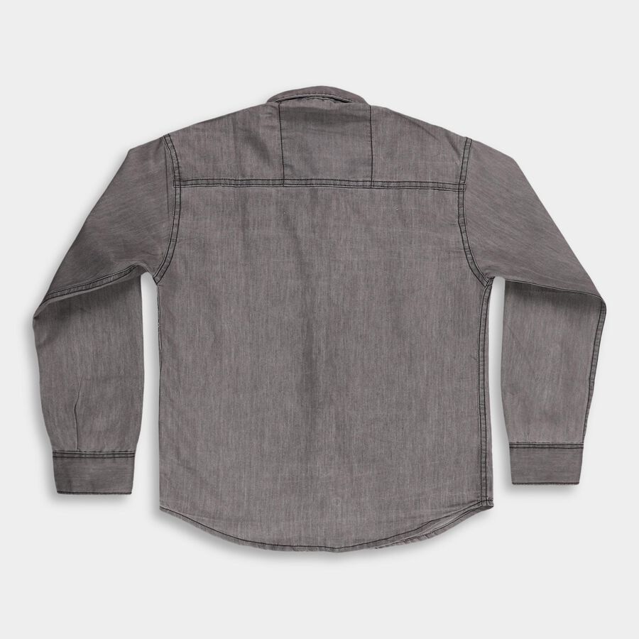 Boys Light Grey Classic Casual Shirt, हल्का ग्रे, large image number null