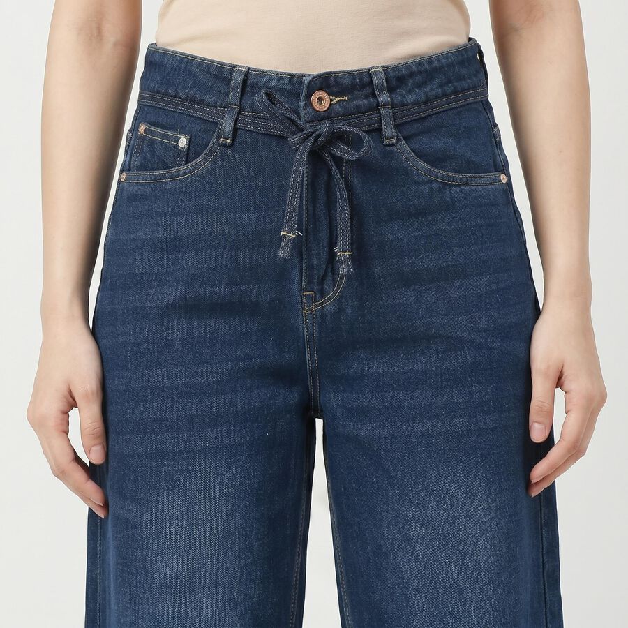 Women's Navy Blue Regular Fit Classic Jeans, Dark Blue, large
