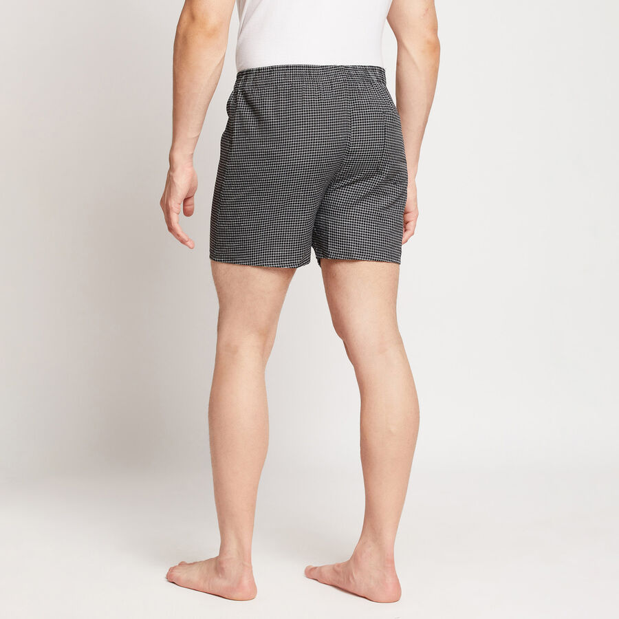 Checks Inner Elastic Boxers, Black, large image number null