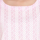 Cotton Embroidered Short Sleeves Kurta, Pink, small image number null