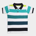 Boys' 100% Cotton Collar Half Sleeves T-Shirt, White, small image number null