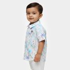 Infants Blue Cotton Half Sleeve Classic Collar Casual Shirt, Light Blue, small