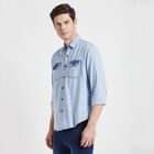 Cotton Solid Casual Shirt, Light Blue, small image number null