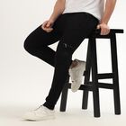 Men's Jet Black Regular Fit Five Pocket Jogger, Black, small image number null