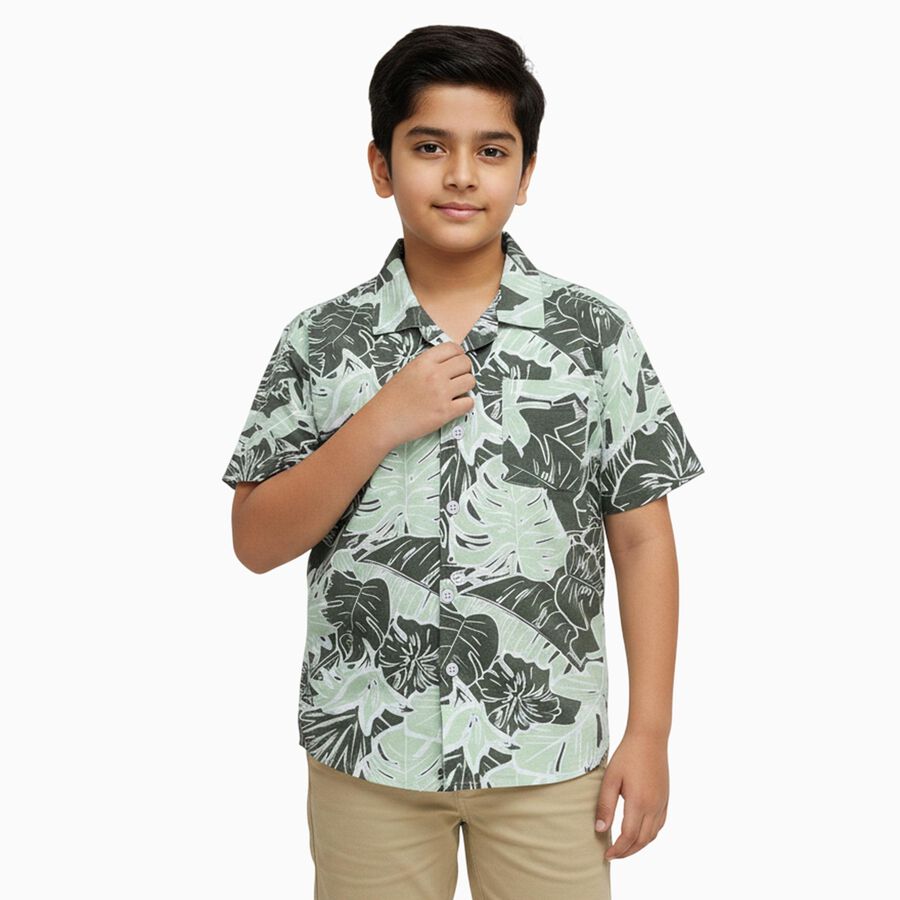 Boys' Casual Shirt, हल्का हरा, large image number null