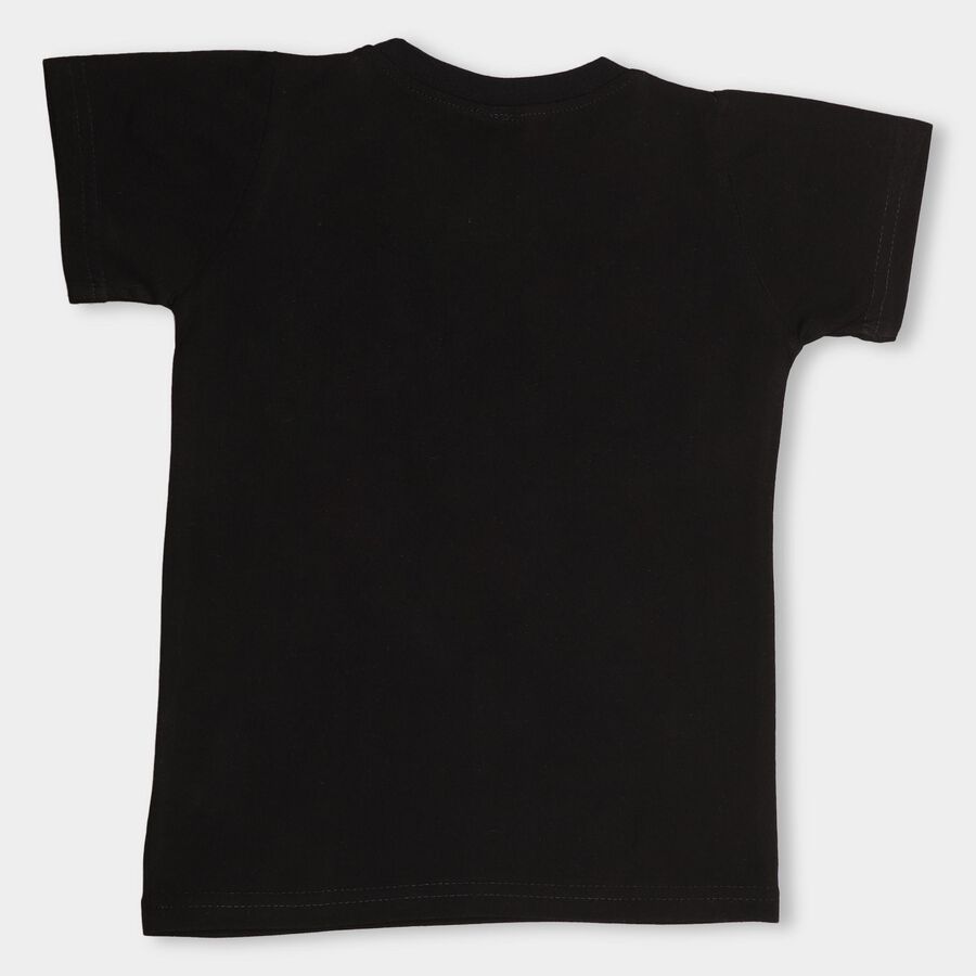 Boys' Half Sleeves T-Shirt, काला, large image number null