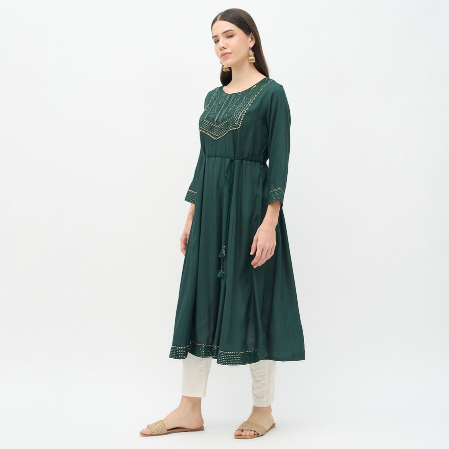 Ladies' Kurta, Dark Green, large image number null