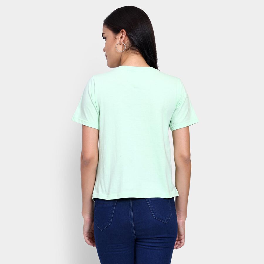 Ladies' 100% Cotton Round Neck T-Shirt , Light Green, large image number null