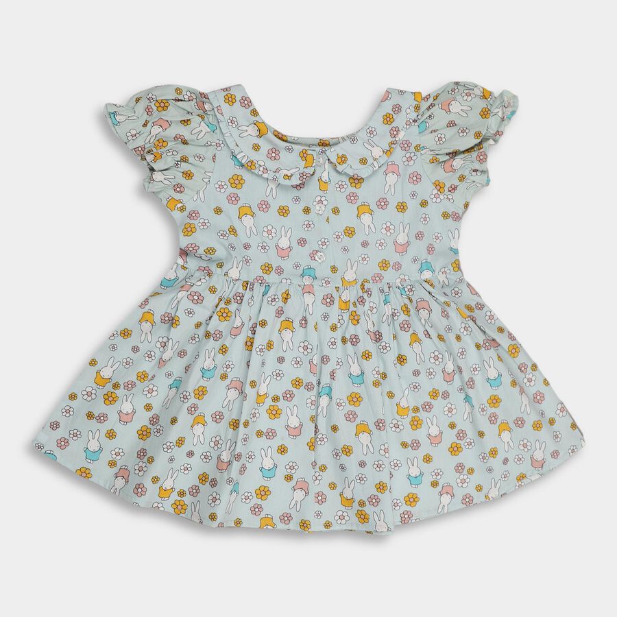 Infant Girls' 100% Cotton Frock, Light Green, large