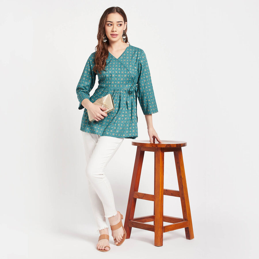 All Over Print Kurti, गहरा हरा, large image number null