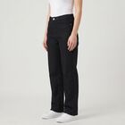 Women's Black Straight Fit Jeans, Black, small