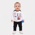 Infants' Navy Blue 100% Cotton Round Neck Graphic Print Baba Suit, नेवी ब्लू, small