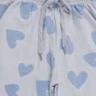 Girls' Light Blue Heart Print Elastic Waist Winter Pyjama, हल्का नीला, small image number null
