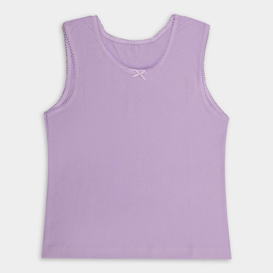 Girls' 100% Cotton Vest , Lilac, large image number null