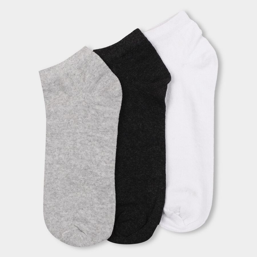 Men's Socks (Pack of 3), Melange Light Grey, large