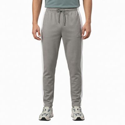 Men Grey Tapered Fit Side Panel Track Pants