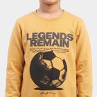 Boys' Yellow Round Neck Pullover Sweatshirt, Yellow, small
