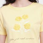 Ladies' 100% Cotton Round Neck T-Shirt , पीला, small
