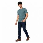 Men's Blue Cotton Round Neck Regular T-Shirt, Mid Blue, small