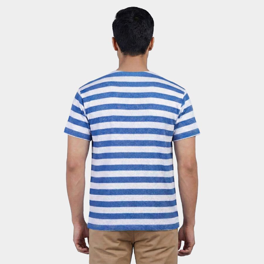 Men's Light Blue Henley Neck Casual T-Shirt, Light Blue, large