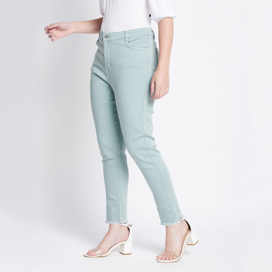 High Rise Skinny Jeans, Green, large image number null