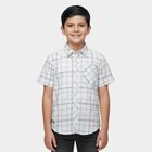 Boys Off-White Cotton Classic Collar Casual Shirt, Off White, small