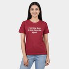 Women's Pink Round Neck Casual T-Shirt, Pink, small