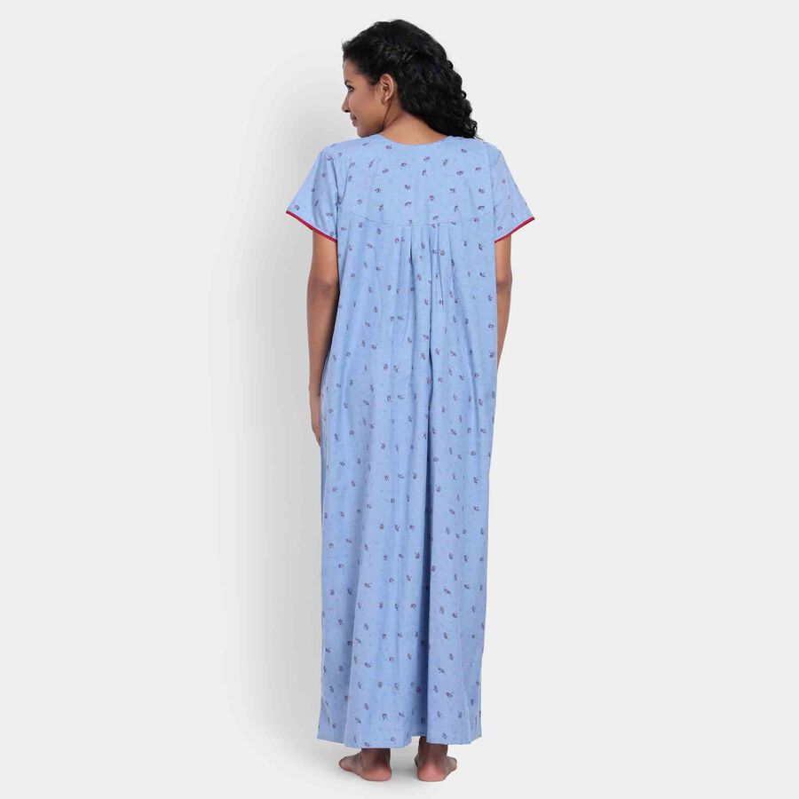 Printed Nighty, Mid Blue, large image number null