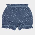 Girls' Blue Regular Fit Heart Print Bloomers, हल्का नीला, small