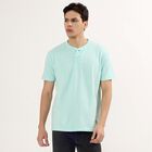 Men's Henley Half Sleeves T-Shirt , एक्वा, small image number null
