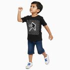 Boys Jet Black Crew Neck Casual T-Shirt, Black, small image number null