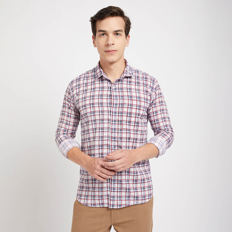 Checks Casual Shirt, White, large image number null